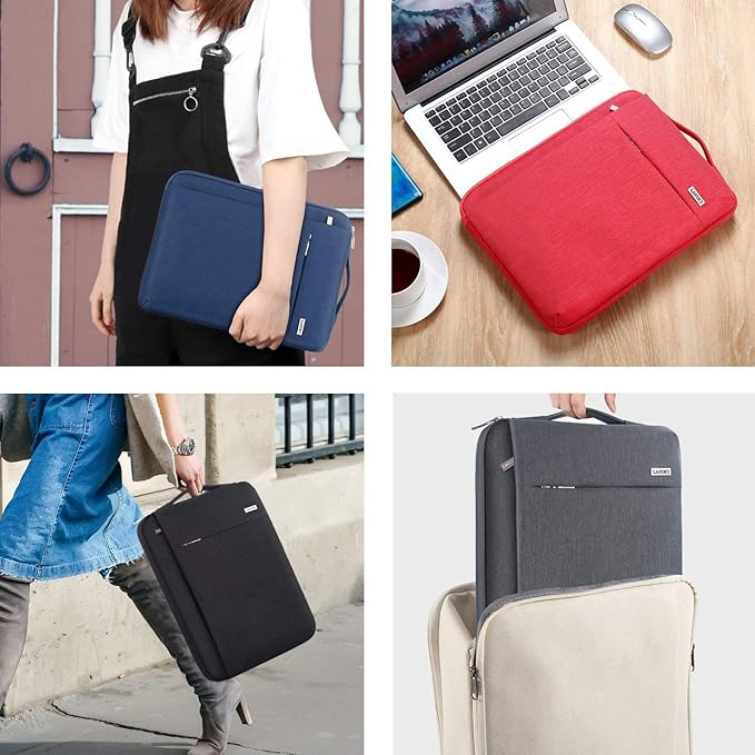 LANDICI 360° Protective Laptop Sleeve 11.6 Inch for Surface Pro 7 8 9/Laptop Go 2 3, MacBook Air 11, Small Computer Bag Carrying Case for 11-12 Inch Chromebook, Slim, Shockproof, Waterproof, Black