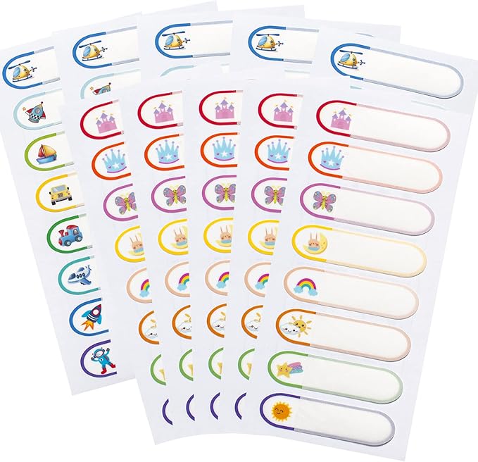 Name Labels for Kids Stuff, Waterproof Daycare Labels for Baby Bottles, 80 PCS Personalized Name Tag Stickers for Water Bottles, School Supplies, Sippy Cup, Dishwasher Safe, Self Laminating