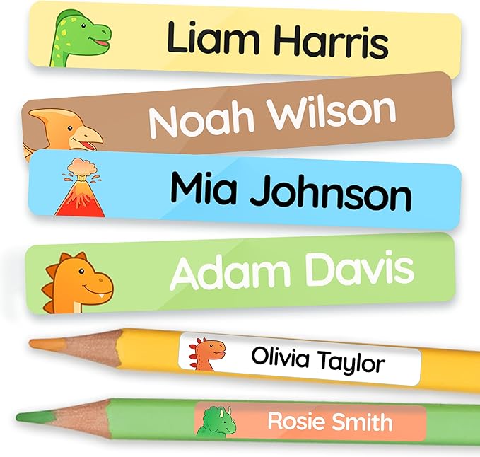 TagBuddy® Personalized Name Labels for Kids Pencils [160pcs] – Waterproof Custom Stickers for School & Daycare – Pencil Name Stickers – Stick On Name Labels for Children Pens (1.8”x0.3”)