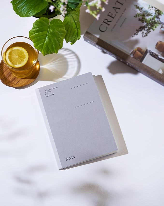 MARK'STYLE EDiT Designed for Clear Thinking, Thin, Lightweight, and Smooth to Write On” — 160-Page Notebook (A6 (Blank) (Pack of 2))
