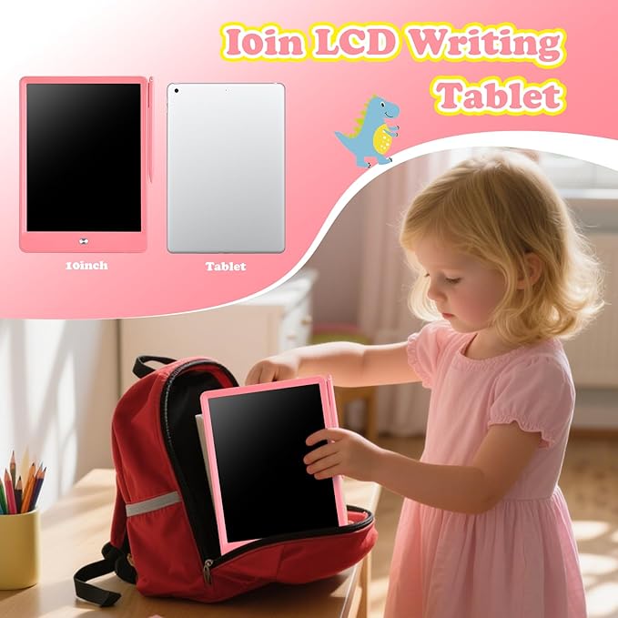EooCoo LCD Writing Tablet for Kids, 10 Inch Colorful Doodle Board Drawing Pad 2 Pack, Learning Toys for Toddlers, No Mess Coloring Books for Travel, Easter Basket Stuffers