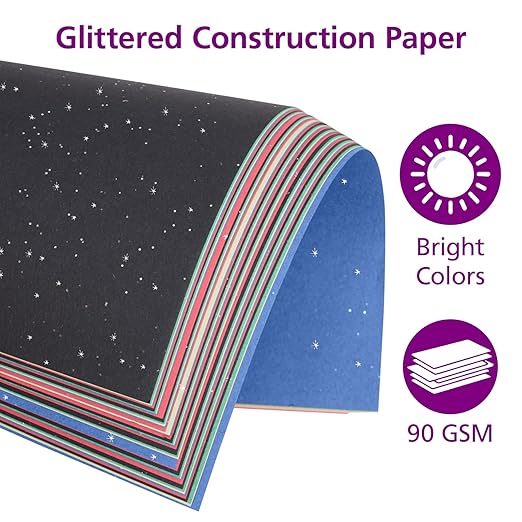 Colorations Glitter Construction Paper - 50 Sheets