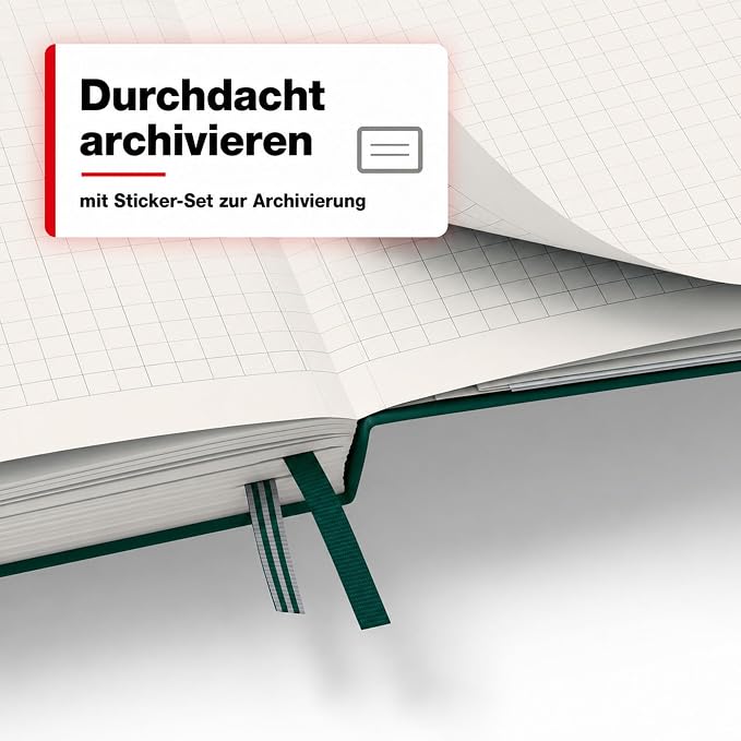LEUCHTTURM1917 - Notebook Hardcover Medium A5-251 Numbered Pages for Writing and Journaling (Forest Green, Squared)