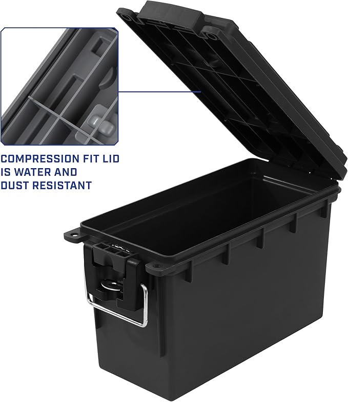 Sheffield 12629 Ammo Storage Box, Mothers Day Gifts for Mom,.30 Cal Field Boxes, Lockable Storage Box with Handle, Secures Hunting Gear, Supplies, and Bullets, Made in USA