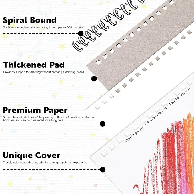 12 Pack Small Sketch Books, 5.5 x 8.5 Inch Mini Sketchbook, 68lb/100gsm Spiral Bound Small Sketch Pad, Acid Free Art Supplies Drawing Painting Sketchbook for Kids, Beginners, Artists