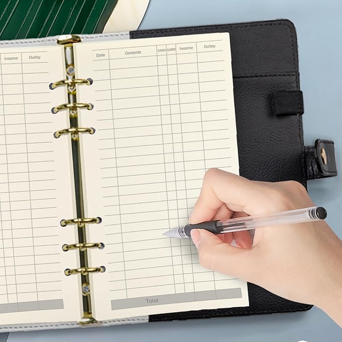 A6 Planner Inserts Binder Refill Paper,for Filofax/6 Ring Notebook Budget Binders, 45 sheets/90pages, 100Gsm Quality, Harphia (A6 3.74 x 6.77'',Finance)
