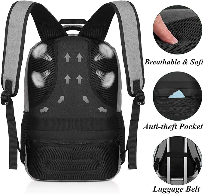 YAMTION Backpack for Men and Women,School Bookbag for Teenager,15.6 inch Laptop Bookbag with USB Charging port for Business Work College Travel Trip
