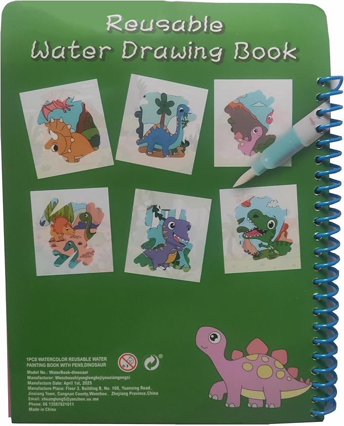 Magic Water Coloring Books for Child - Reusable Mess Free Water Reveal Art Kit with Water Pen, Travel Toys Easter Basket Stuffers for Kids Ages 3-12 Boys Girls Party Favors