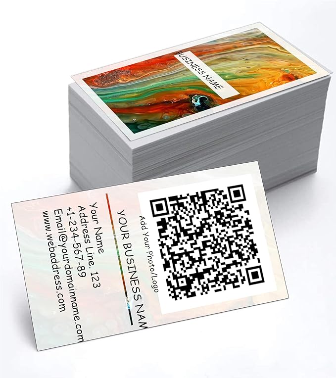 200/500Pcs Business Card Customization (Add Picture or Logo), Thick Coated Paper Business Card Double-sided Printing-2"x3.5" Inches (Color-J)