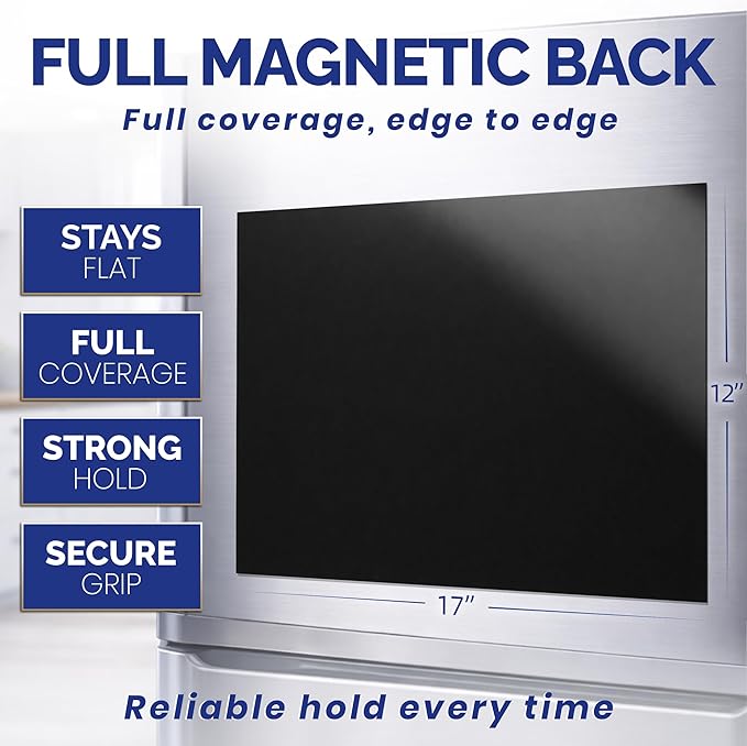 Monthly Magnetic Calendar for Refrigerator - 17x12” Stain-Resistant Dry Erase Fridge Calendar Whiteboard with Large Writing Space for Schedules, Chores & Meals - With 4 Markers & Eraser - Monday Start