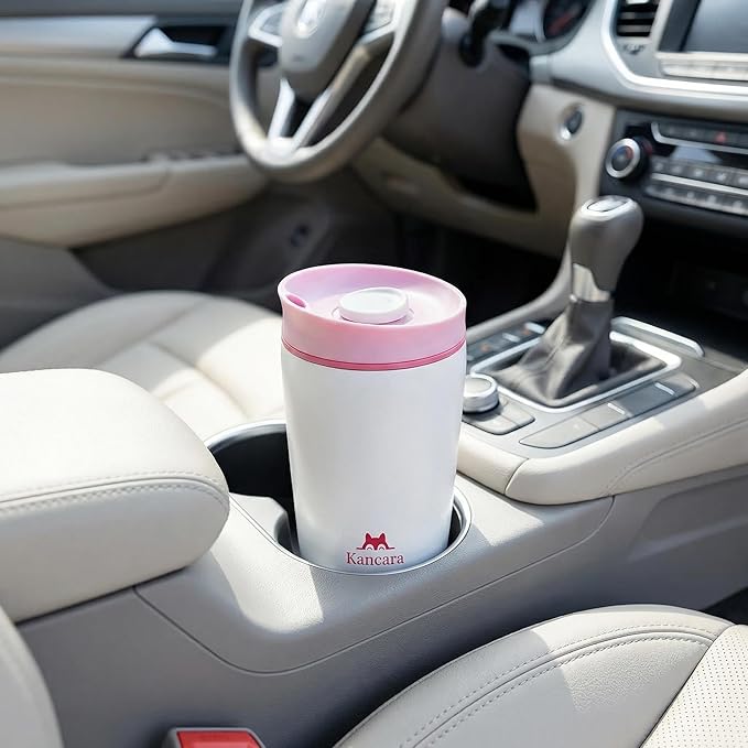 12 oz coffee tumbler Insulated coffee mug with lid Slider Insulated Stainless Steel Coffee Tumbler, Travel Mug for Hot and Iced Beverages insulated travel coffee mug (white)