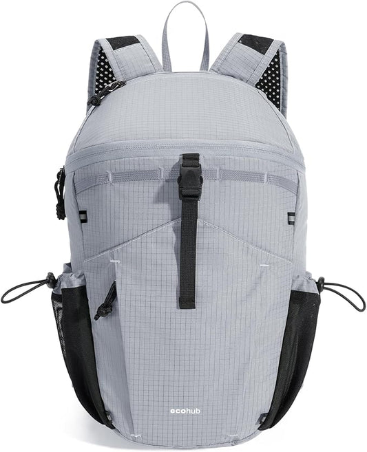 ECOHUB 15L Ultra-Lightweight Packable Backpack, Casual Daypack for Daily Use, Small Hiking & Travel, Foldable Backpack, Water-Resistant Nylon, Reflective Design