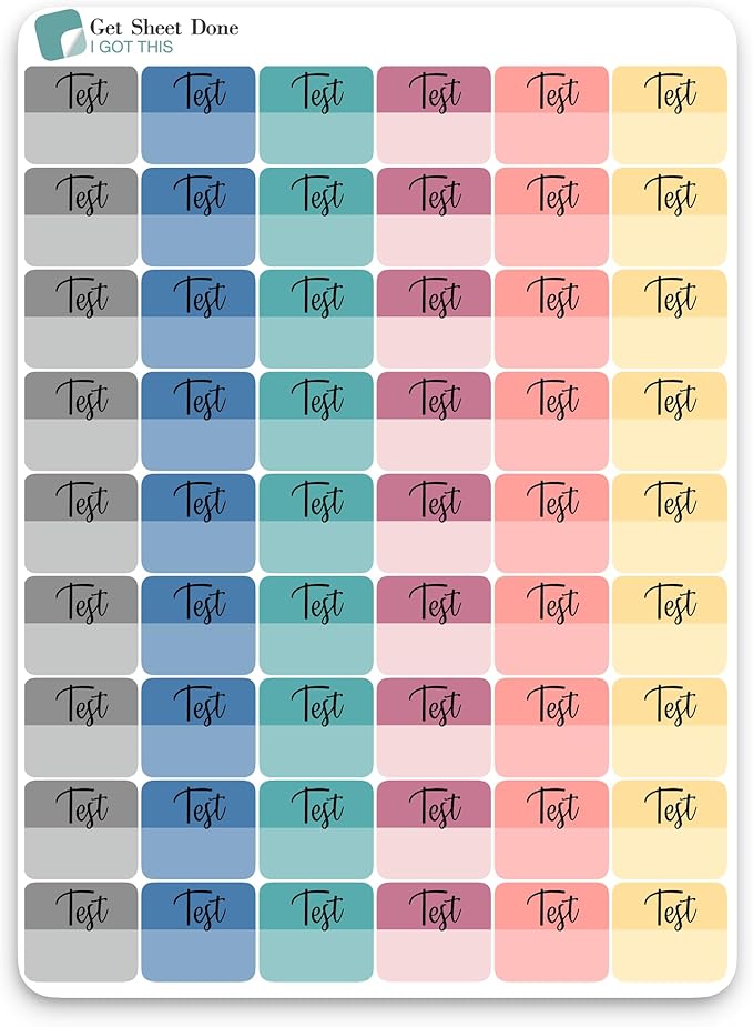 Student Planner Stickers – 48 Matte Vinyl Decals (½ Inch) – Test Reminder Labels for School, College, or Teachers – Functional Academic Organization for Bujo and Journaling (3 Sheets)