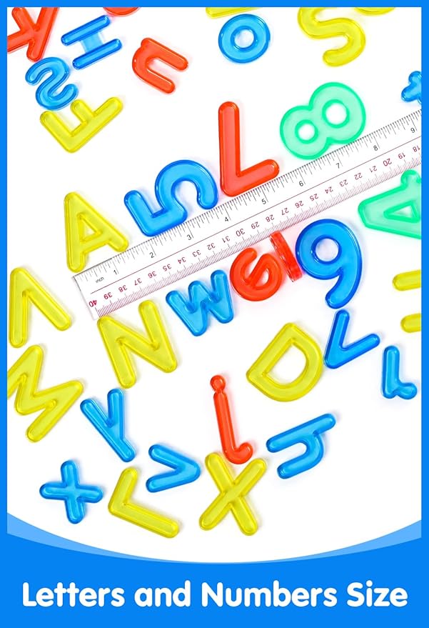 66 Pcs Translucent Letters and Numbers – About 2 Inches - Plastic Alphabet Letters for Kids – Ideal for Light Table Activities, Counting & Spelling Fun