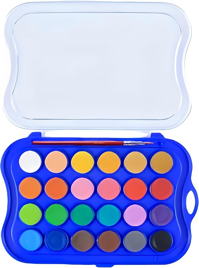 24 Colors Watercolor Book with Paint，Beginner Watercolor Workbook Kit, Watercolors Workbook (24 Colors of Single Pigment)