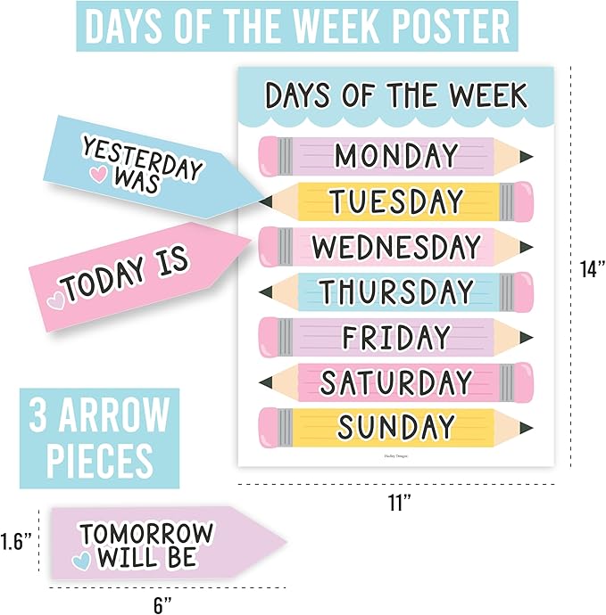 Classroom Calendar Set Bulletin Board Decor – 98 pcs School Calendar for Classroom Elementary & Preschool, Bulletin Board Decorations with Weather Chart & Seasons, Pastel Teacher Must Haves