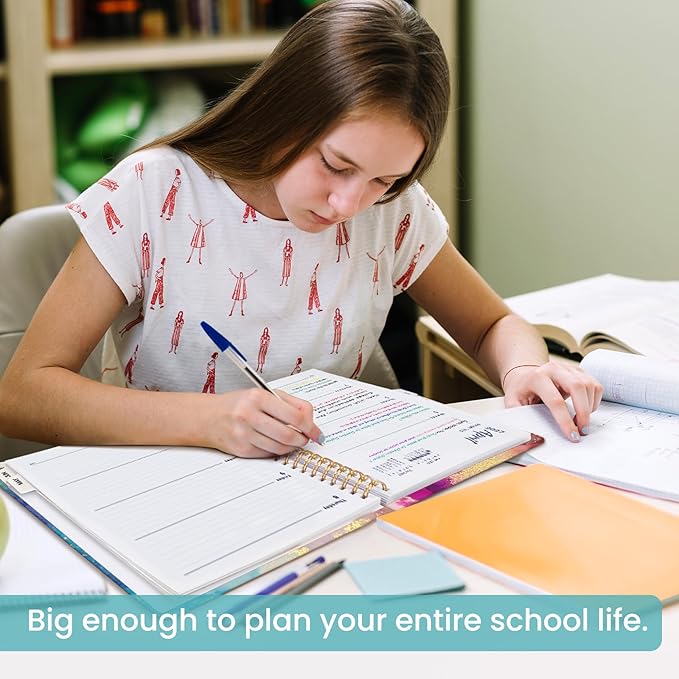 Academic Planner 2026-2027, Weekly and Monthly Calendar Book, July 2026 – June 2027, Hardcover Planner with Tabs, Perfect for Teachers, Students, Women & Men, A4 (8.5" x 11") - Gold