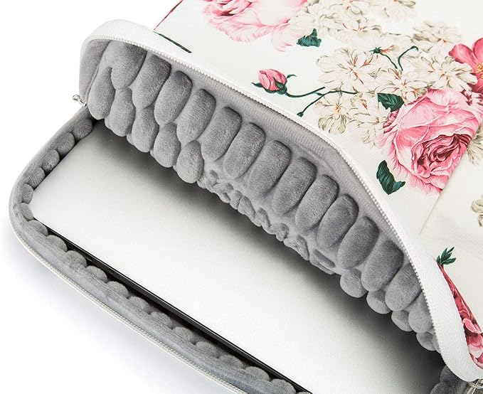 Kinmac 360° Heavy Duty Protective Laptop Computer Sleeve case Bag Cover with Handle for MacBook Pro 14 inch,14 inch-14.4 inch HP Lenovo Dell ASUS Acer Laptop (Peony)