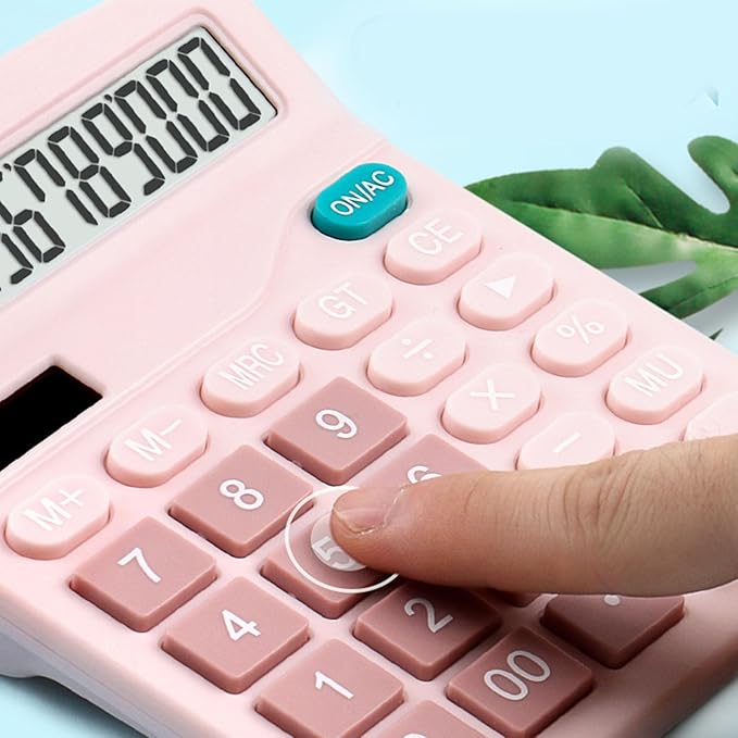Calculators Desktop,Dual Solar Power and Battery 12 Digits Big Buttons Basic Calculator with Large LCD Display,4 Function Calculators for Office School Business Students Home
