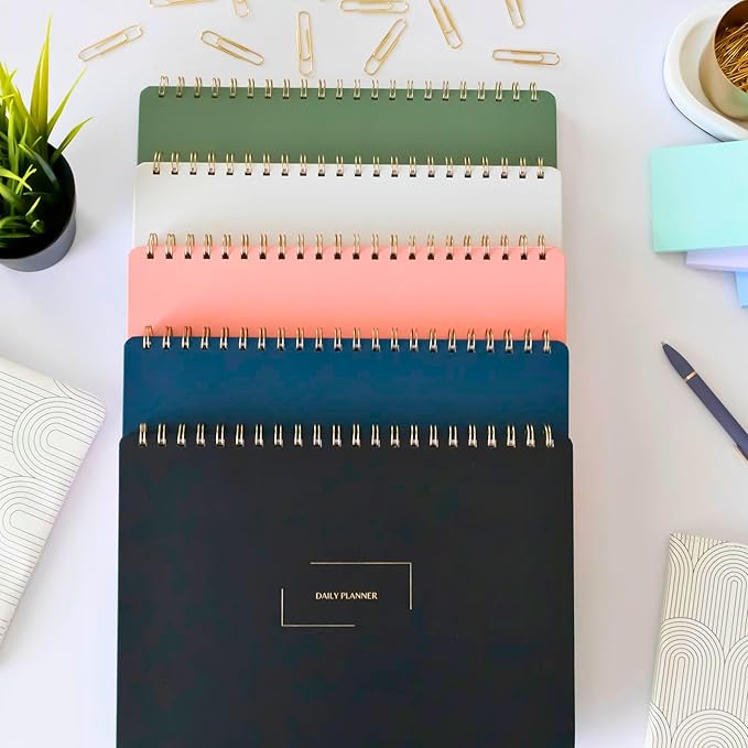 Undated Weekly Planner | 8.25” x 11.75” Work To-Do Notebook | ADHD Academic Organizer | Multi-Layout | Men and Women Planner | College Supplies | Navy | Landscape Layout