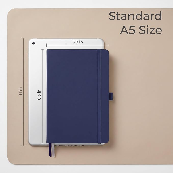 AHGXG Lined Journal Notebook, 160 Numbered Pages, A5 Size (5.7'' x 8.3'')