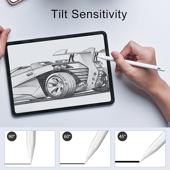 Stylus Pen for iPad Pencil 10th Generation, 3X Fast Charge Apple Pencil with Palm Rejection & Tilt Sensitivity, Compatible for 2018-2025 iPad 6/7/8/9/10/11, Pro 11"/12.9"/M4, Air 3/4/5/M2/M3, Mini 5/6