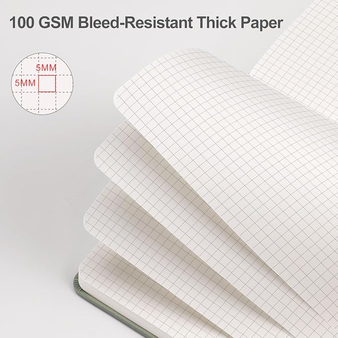 EMSHOI Graph Grid Journal Notebook, 192 Pages, A5 Size (5.7'' x 8.3'')