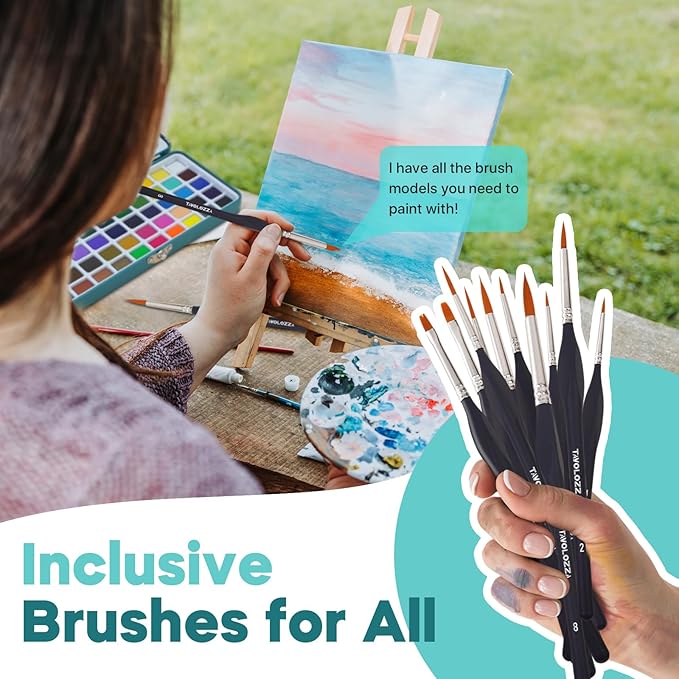 TAVOLOZZA 50 Colors Watercolor Paint Set, Including Metallic & Fluorescent Colors, Travel Watercolor Set with Brushes, Watercolor Paper, Sponge and Accessories, Ideal Art Supplies for Adults Starter Artists