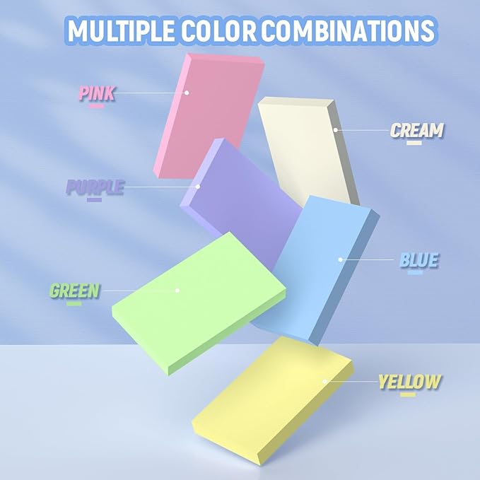 Colored Index Cards 3x5, 300 Pcs Blank Index Cards 3x5, Double-Sided Blank Flashcards, 6 Colors Note Cards 3 x 5, Heavy Bright Flash Cards for Studying, Colored Notecards for Office, School, and Home