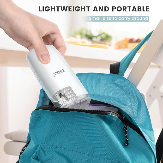 Eagle Pencil Sharpener, Portable Pocket-Sized with Creative Patented Design, Electric Sharpener for Multiple Types of Pencils, Battery-Operated, Manual/Electric Compatible(White)