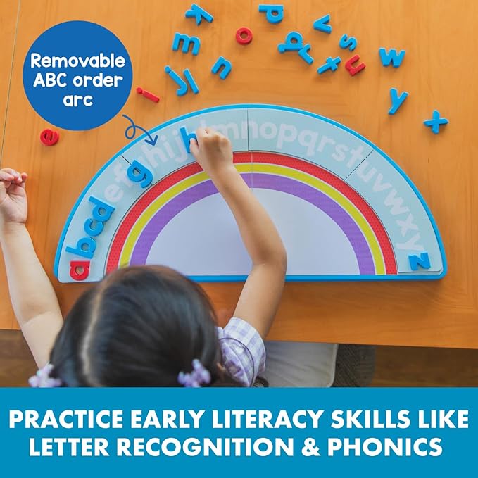Educational Insights ABC Arc Mat AlphaMagnets Set - Magnetic Letter Board, Toddler Alphabet Magnets, Magnetic Letters and Numbers, ABC Learning Toys for Kids Ages 3-5, Spelling Toys, Alphabet Arc