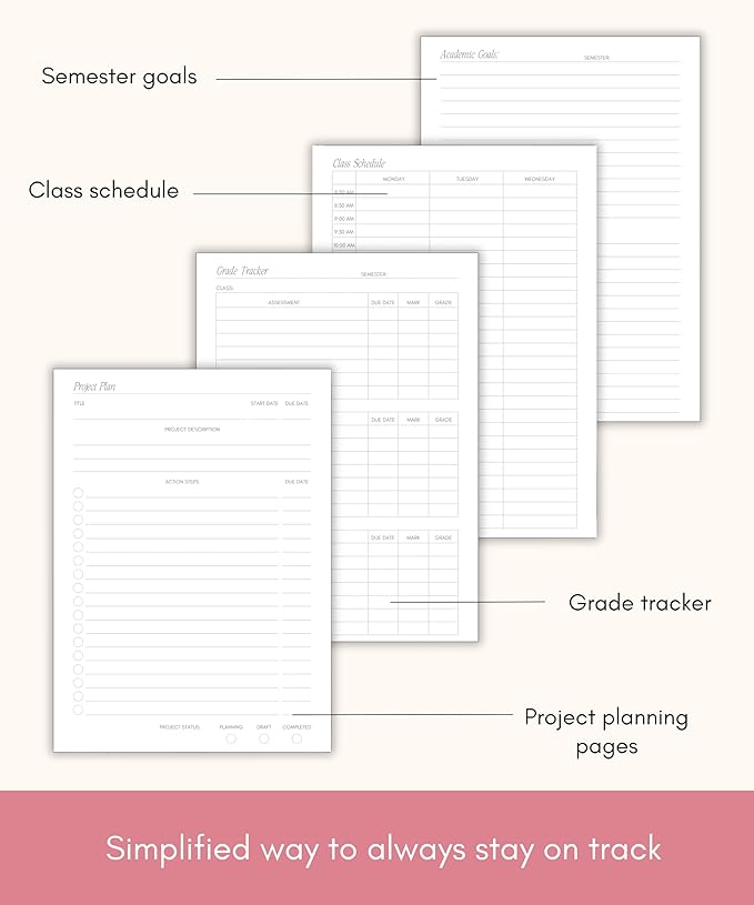 Lamare Academic Planner 2026-2027 – Undated Weekly College Student Planner for Homeschool, High School, College & Nursing Students