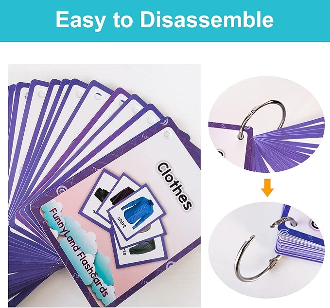 Lilias Clothes Flash Cards, Toddler Learning Toys, Preschool Learning Toys, Homeschool Supplies, Learning Supplies for Kindergarten, 4.3 X 3.14 Inch, 35 Cards in Set