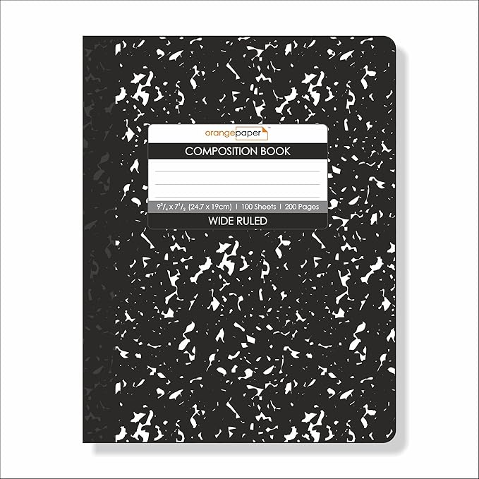 Composition Book – 100 Sheets, Wide Ruled, 9.75 x 7.5 inch – Durable Flex Cover – School & Office Use – Pack of 2