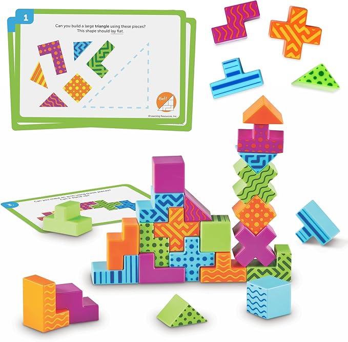 Learning Resources STEM Explorers Brainometry - 3D Puzzle Games for Kids, Kids Travel Games, Brain Teaser Puzzles, Pattern Memory Game, Brain Game Toys, Classroom Toys, 5 Year Old Boy and Girl Gifts