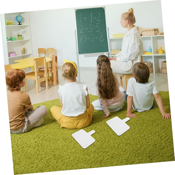 Homoyoyo Personal Whiteboard Handheld Answer Paddle Dry Erase Lap Board Sided Whiteboard Markers Classroom Teaching Tool