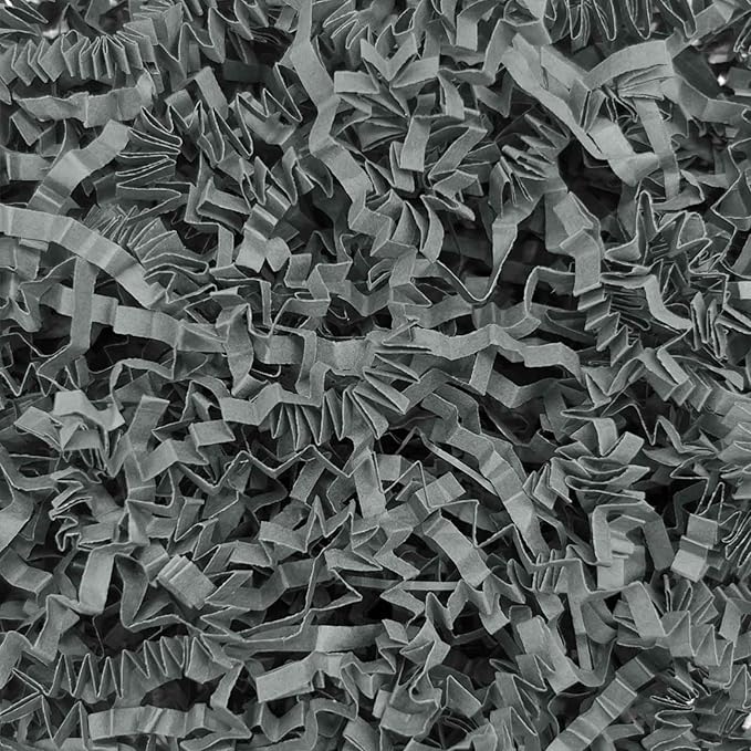 3LB Gray Crinkle Cut Paper Shred Filler, Paper Shreds for Basket Fillers, Birthday, Gift Wrapping, Anniversary, Wedding, Halloween, Thanksgiving, Christmas Gift Decor Party Filler
