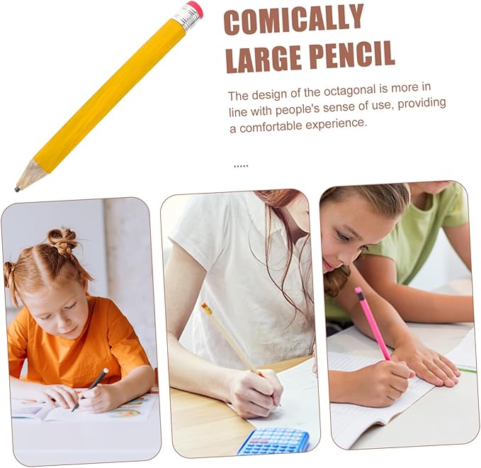 Angoily Large Jumbo Pencil for School Office Sturdy Design Fun Classroom Supplies for Writing Drawing Eye Catching Novelty Item