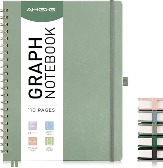 AHGXG Graph Paper Notebook, 110 Pages, A4 (8.5" x 11")