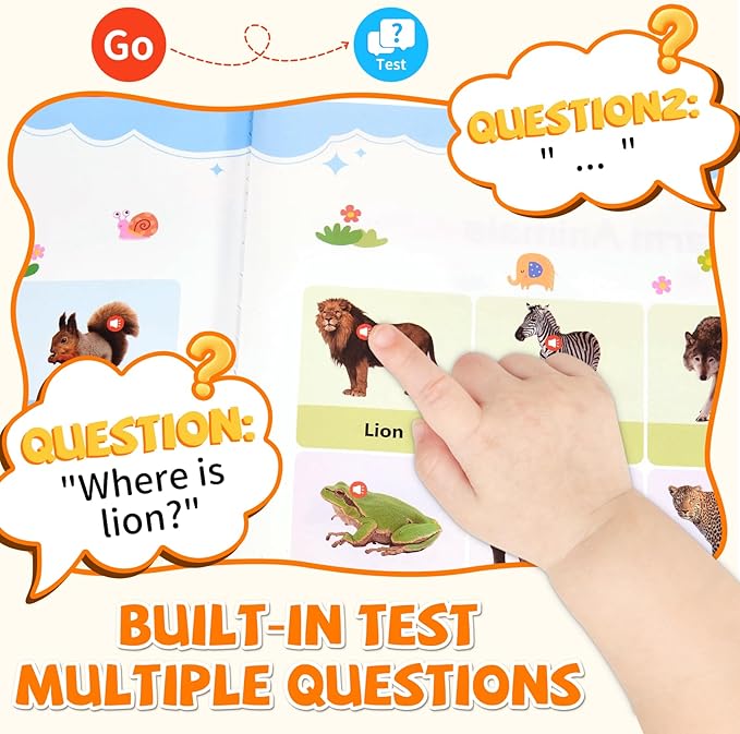 My First English Words Sound Book Toy, English Learning Talking Book, 470+ Words, 21 Themes, Press to Learn Phonics, Interactive Educational Books for 2-5 Year Olds
