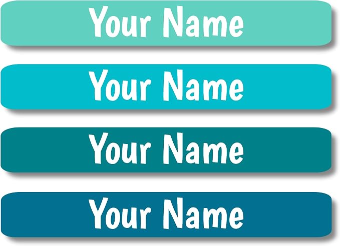 Lovable Labels Personalized Labels for Kids (120 Labels) - Waterproof Dishwasher Safe Peel and Stick Labels are Great for School Supplies Daycare Camp Bottles (Oceans)