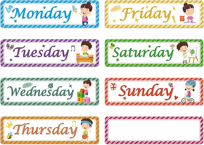 Days of The Week Poster for Kids,Magnetic Days of the Week for Whiteboard,Educational Calendar Magnets with Vibrant Colors - Perfect for Kids Learning, Teachers & Parents (Week)