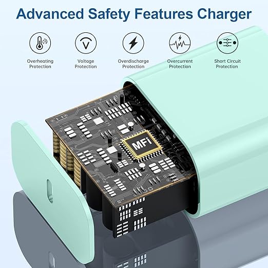 iPhone 17 16 15 Charger/10ft Type C to C Charging Cable Cord Long, USB C Fast Charging Block Plug for Apple iPhone 17 Pro Max/17 Air/16 Pro/15 Plus/AirPods/iPad/mini Plug Cube Birck Box Power Adapter