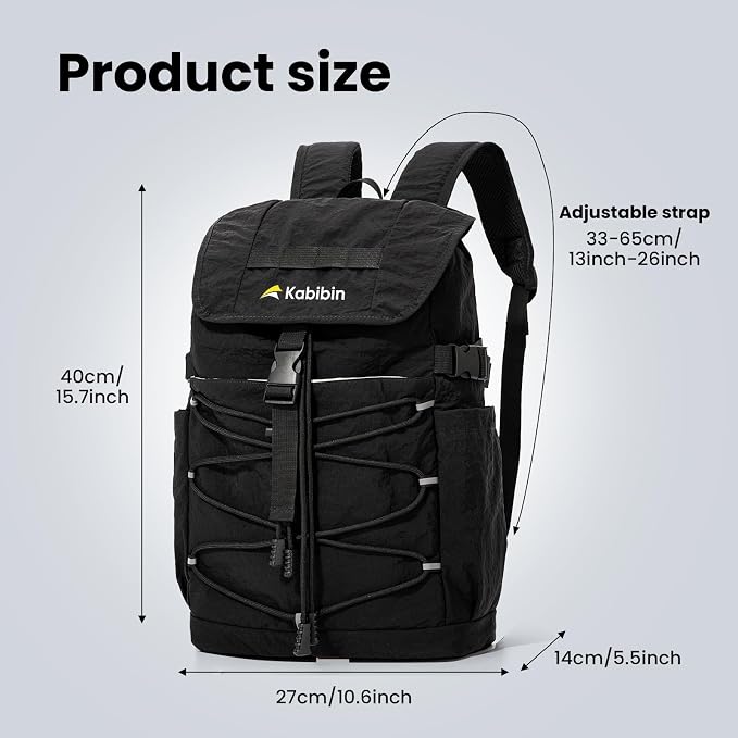 Travel Backpack for Women Men, Basics Bag fits 16'' Laptop | Outdoor Lightweight Waterproof Drawstring Nylon Casual Daypack Walking Hiking
