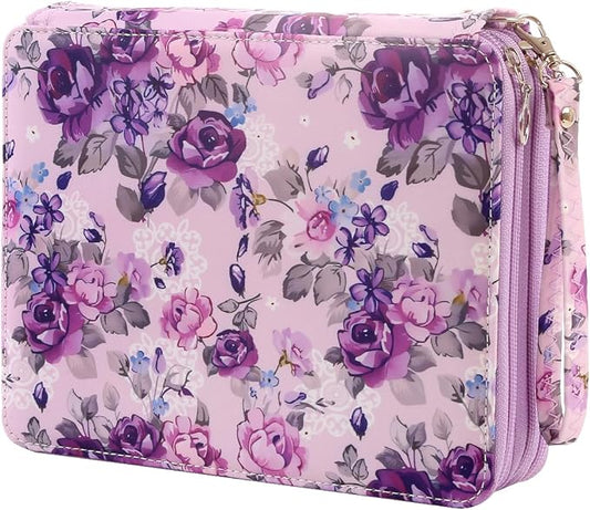 Portable Colored 120 Slots Pencil case Organizer with Printing Pattern for Watercolor Pens or Markers, Pencil Case Organizer for Artist