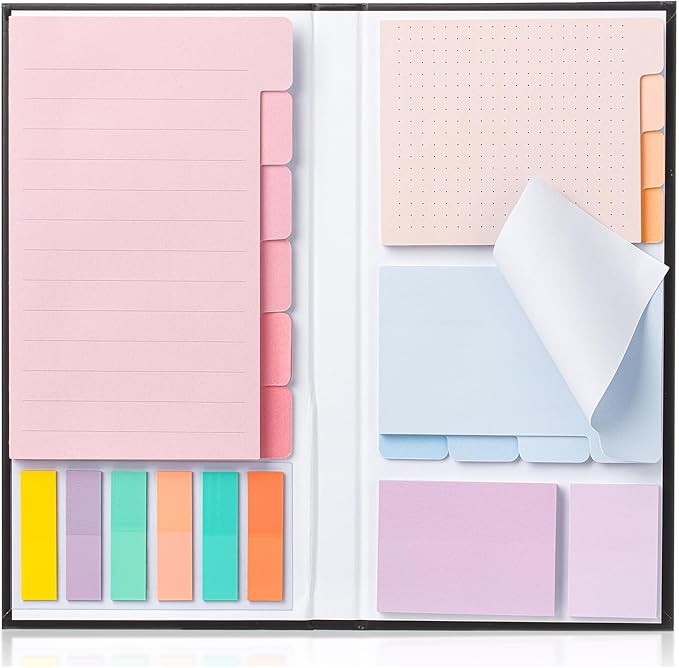 Mr. Pen- Sticky Notes Set, 410 Pack, Ruled, Dotted & Blank Notes with 150 Index Tabs, Divider Sticky Pads for Bible Study, Office, School, Planning, Journaling & Organization