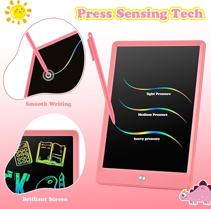 EooCoo LCD Writing Tablet for Kids, Road Trip Essentials 10 Inch Kids Drawing Pad, No Mess Coloring Books for Toddler, Travel Toys Car Airplane Activities, Birthday Gifts for 3-8 Years Old Girls Boys