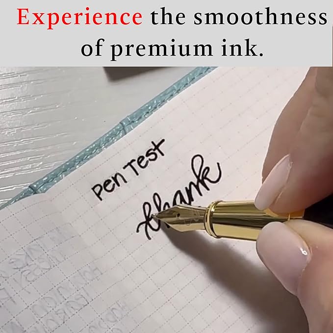 Ellington Pens 24 Vibrant Fountain Pen Ink Refills - 24 Pack International Standard Size Cartridges - Ink for Fountain Pens - Premium Quality & Non-Toxic, Long-Lasting & Waterproof, Dries Quickly