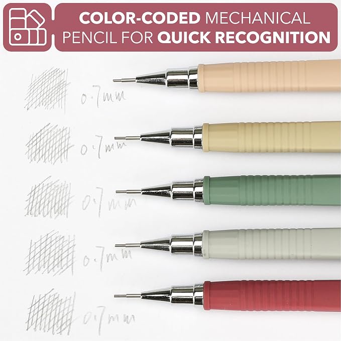 Mr. Pen- Mechanical Pencil Set with Lead and Eraser Refills, 5 Pack | 0.7mm, Sketching Pencils, Drafting Pencil, Drawing Mechanical Pencils