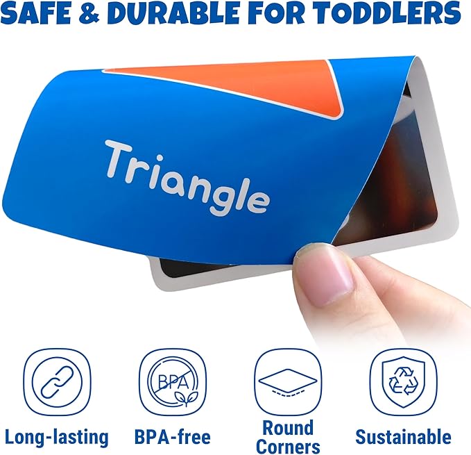 rokt&razo 96 Jumbo Toddler Flash Cards, 10 Topics, 176 Real Images | Alphabet, Numbers, Colors, Shapes & Daily Objects, Fruits - Learning Activities for Ages 1-3, Preschool Educational Tool